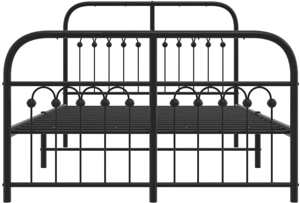 Lovos rėmas su galvūgaliu/kojūgaliu, juodas, 120x200cm, metalas