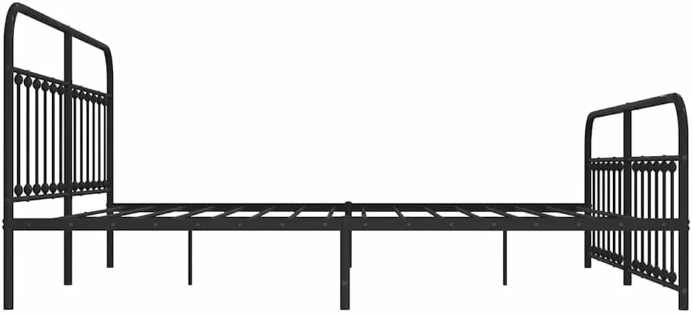 Lovos rėmas su galvūgaliu/kojūgaliu, juodas, 200x200cm, metalas