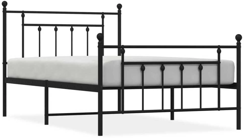 Lova Lovos rėmas su galvūgaliu/kojūgaliu, juodas, 107x203cm, metalas
