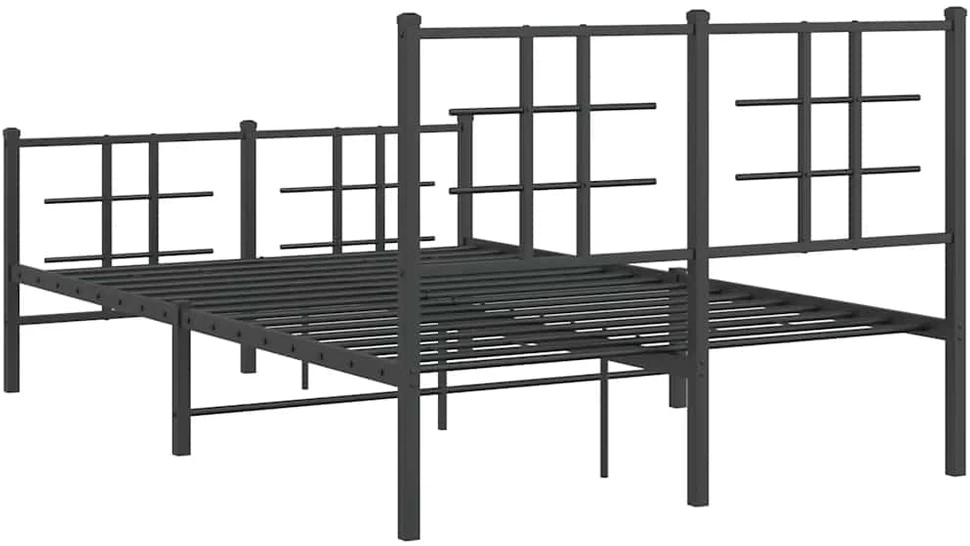 Lovos rėmas su galvūgaliu/kojūgaliu, juodas, 120x190cm, metalas
