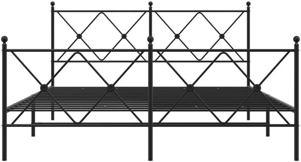 Lovos rėmas su galvūgaliu/kojūgaliu, juodas, 150x200cm, metalas