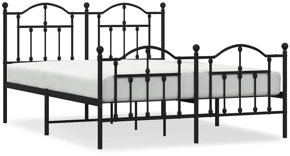 Lova Lovos rėmas su galvūgaliu/kojūgaliu, juodas, 135x190cm, metalas