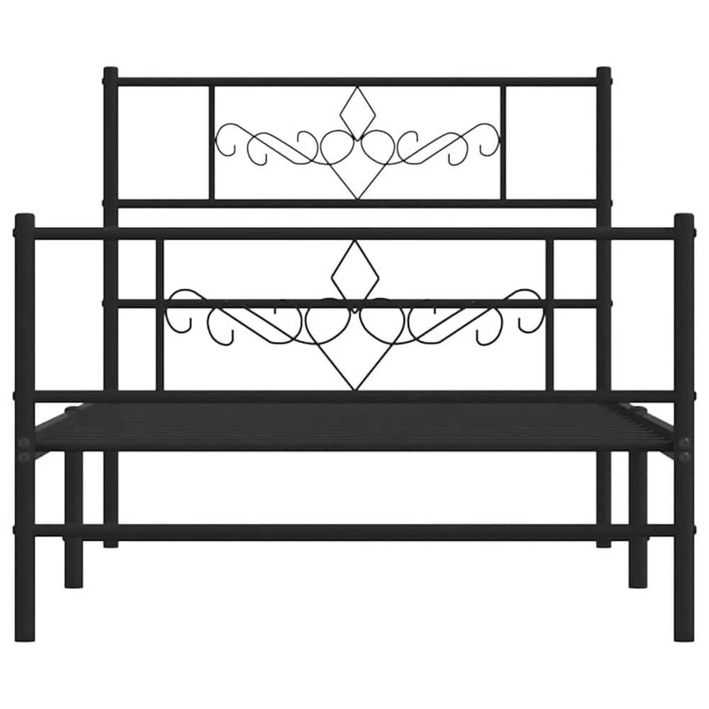 Lova Lovos rėmas su galvūgaliu/kojūgaliu, juodas, 100x190cm, metalas