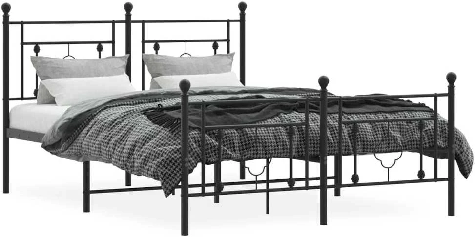 Lova Lovos rėmas su galvūgaliu/kojūgaliu, juodas, 135x190cm, metalas