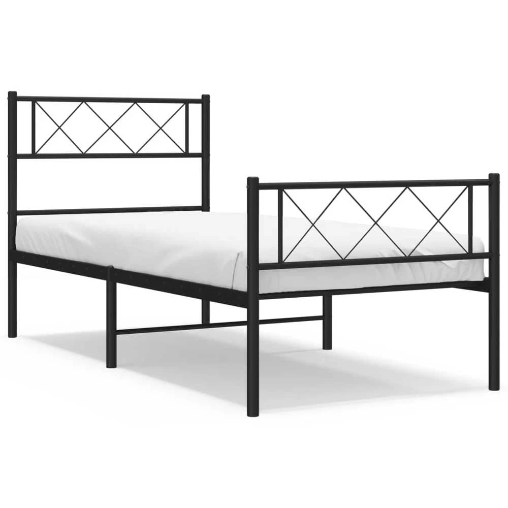Lova Lovos rėmas su galvūgaliu/kojūgaliu, juodas, 107x203cm, metalas