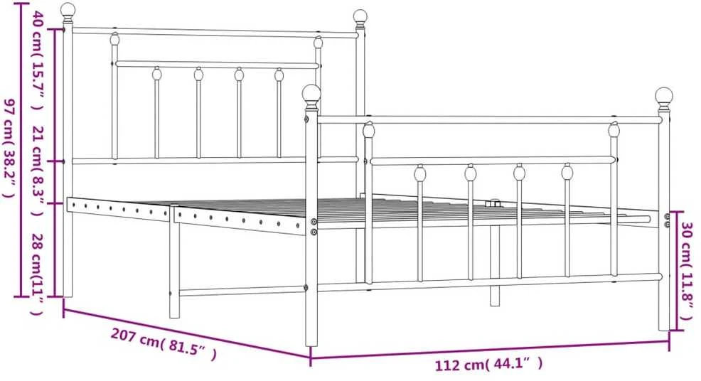 Lova Lovos rėmas su galvūgaliu/kojūgaliu, juodas, 107x203cm, metalas