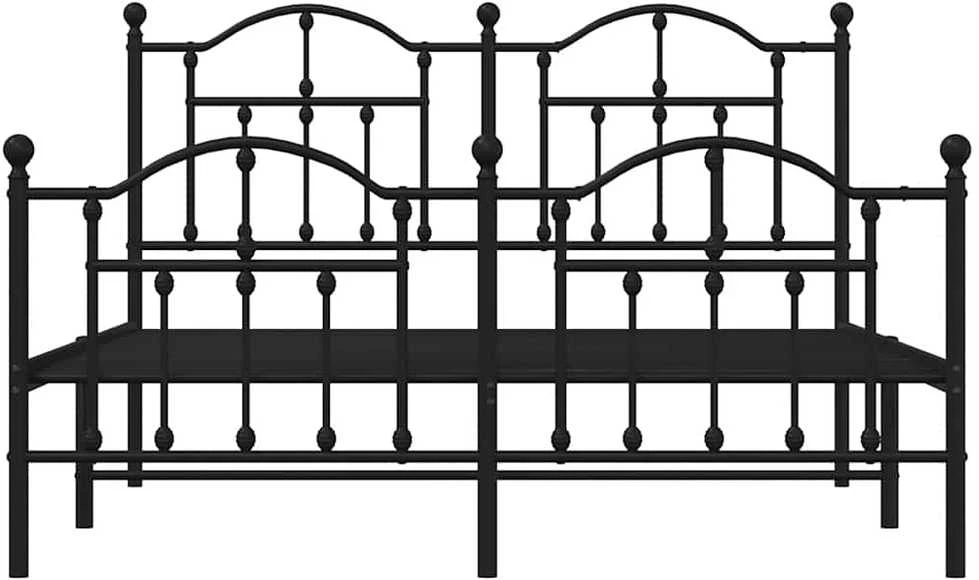 Lova Lovos rėmas su galvūgaliu/kojūgaliu, juodas, 135x190cm, metalas