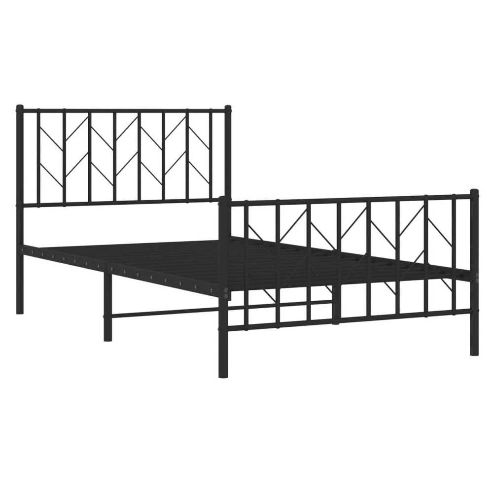 Lova Lovos rėmas su galvūgaliu/kojūgaliu, juodas, 100x190cm, metalas