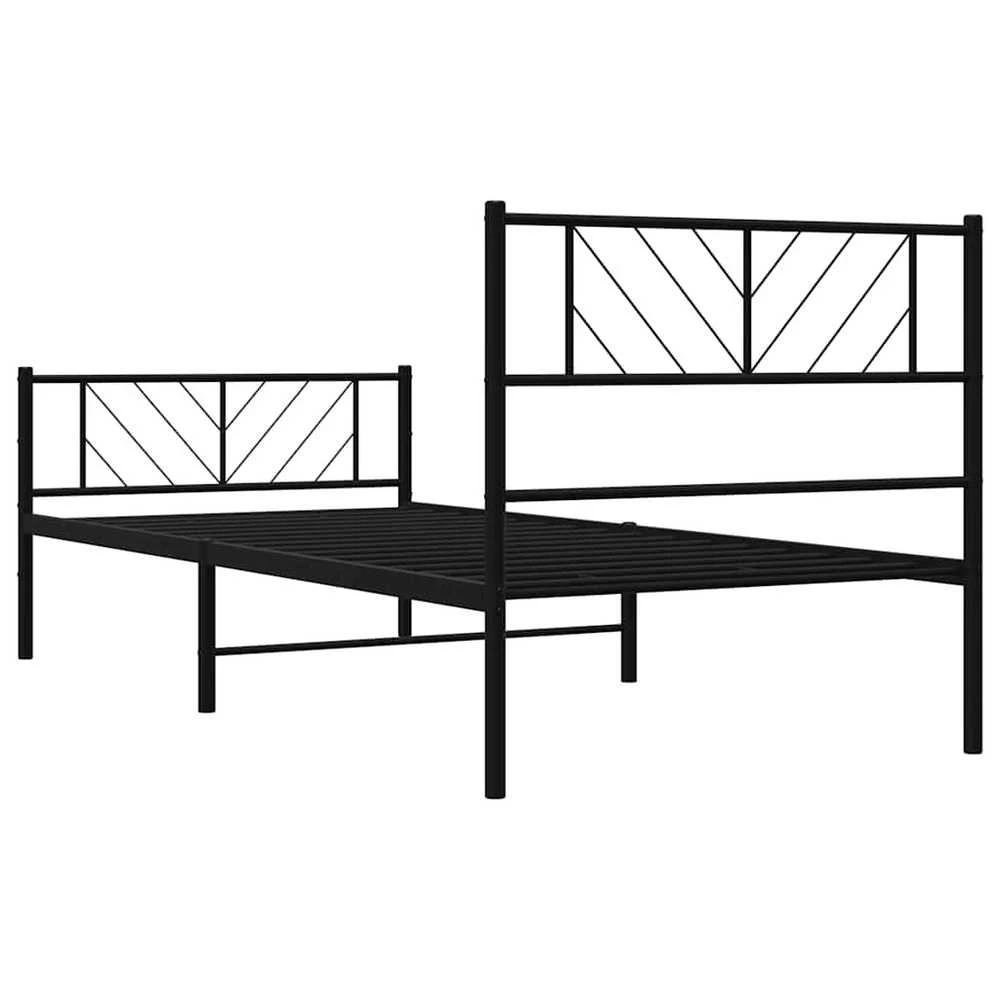 Lova Lovos rėmas su galvūgaliu/kojūgaliu, juodas, 100x190cm, metalas