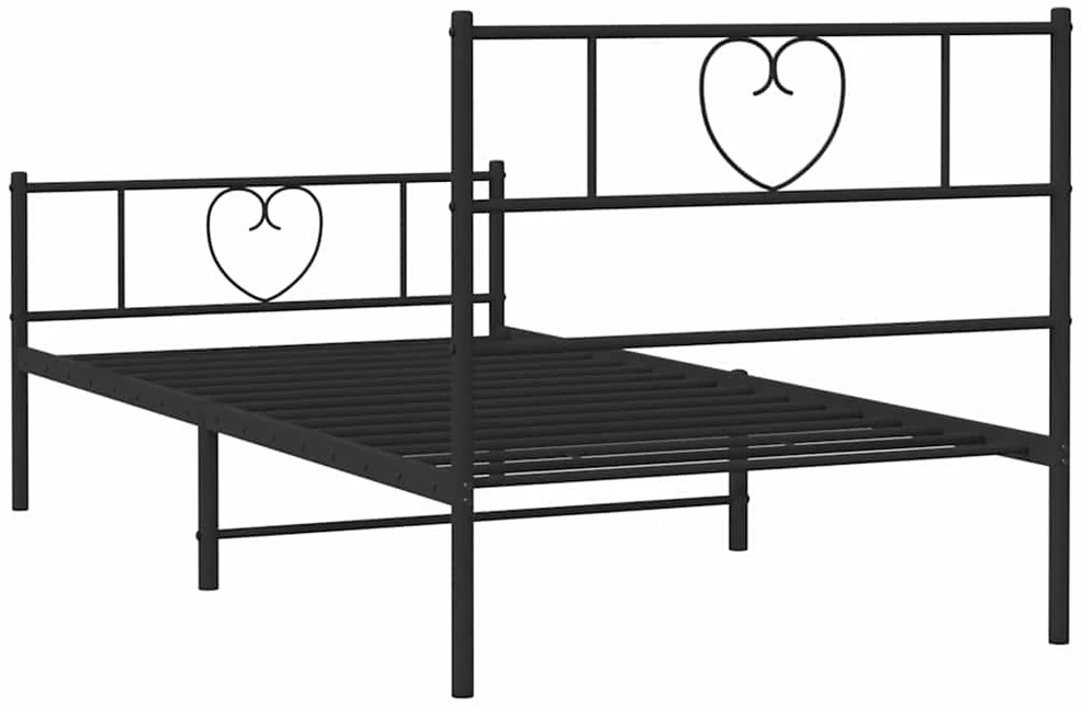 Lova Lovos rėmas su galvūgaliu/kojūgaliu, juodas, 100x190cm, metalas