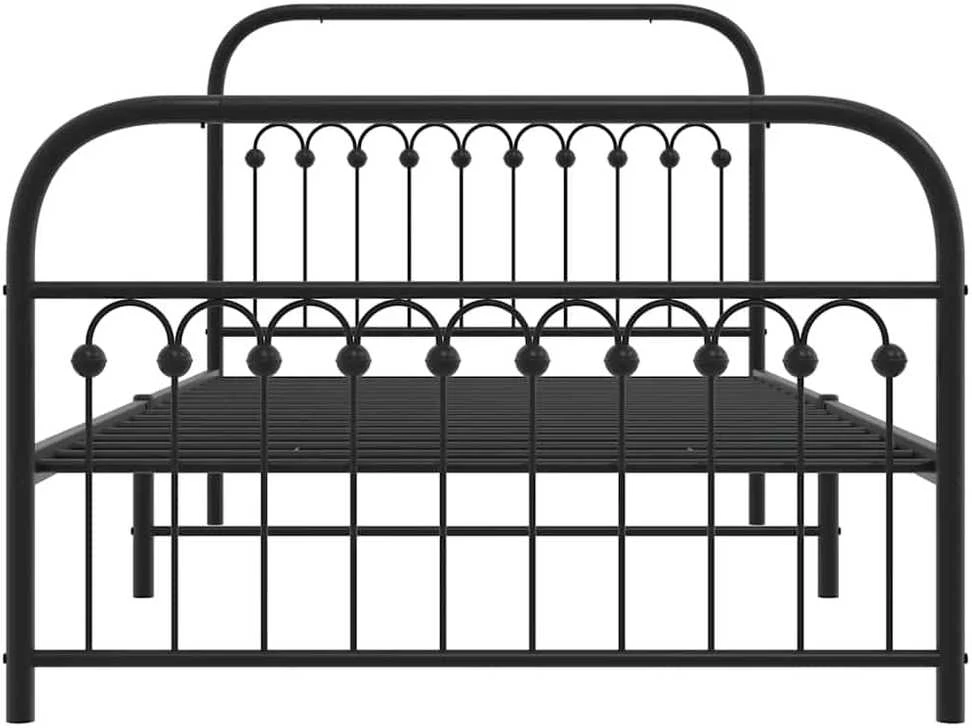 Lova Lovos rėmas su galvūgaliu/kojūgaliu, juodas, 107x203cm, metalas