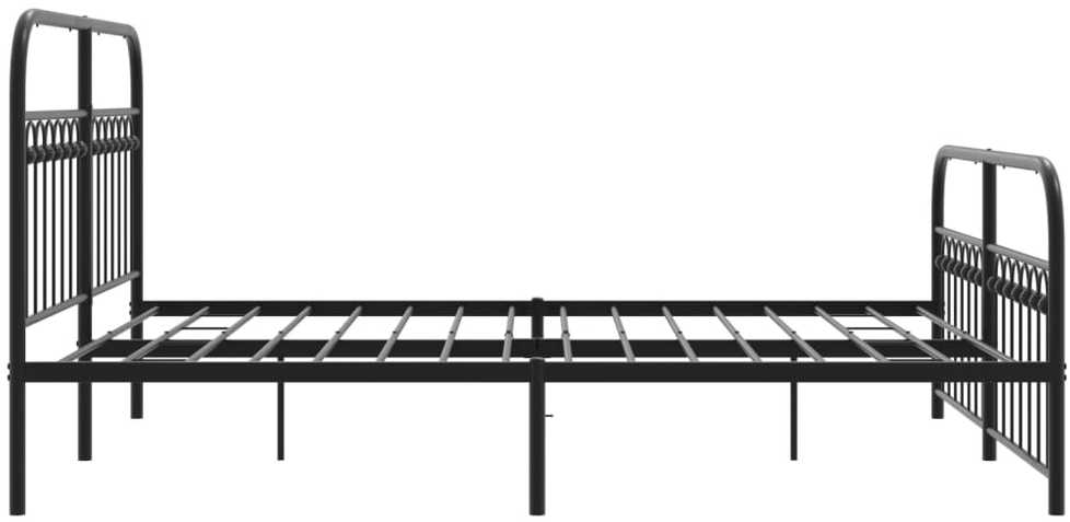 Lovos rėmas su galvūgaliu/kojūgaliu, juodas, 150x200cm, metalas