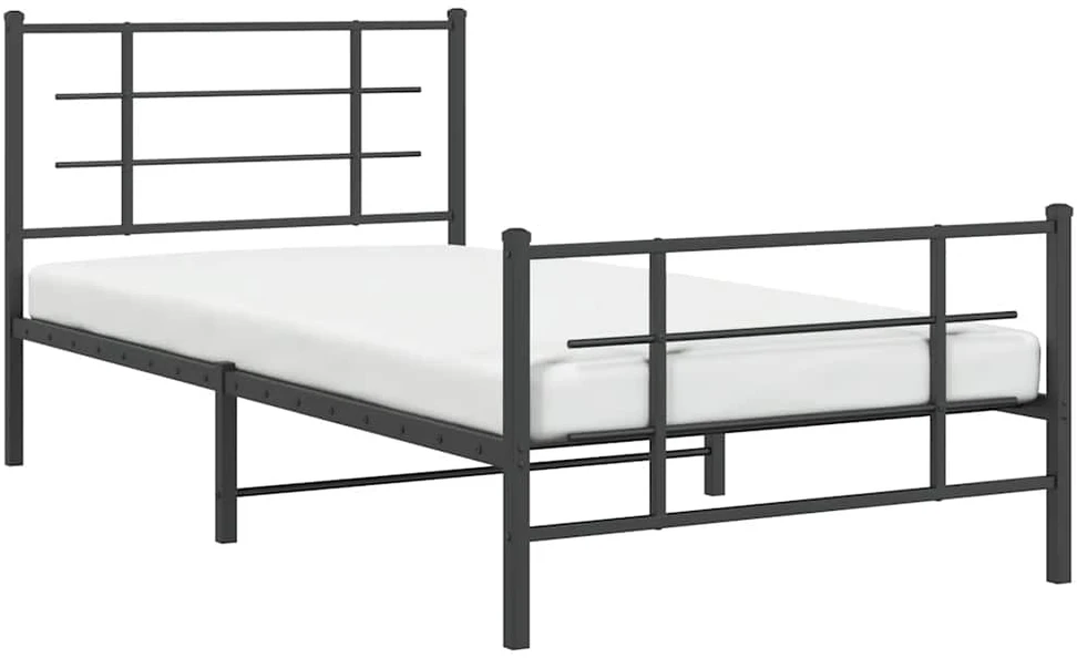 Lova Lovos rėmas su galvūgaliu/kojūgaliu, juodas, 107x203cm, metalas