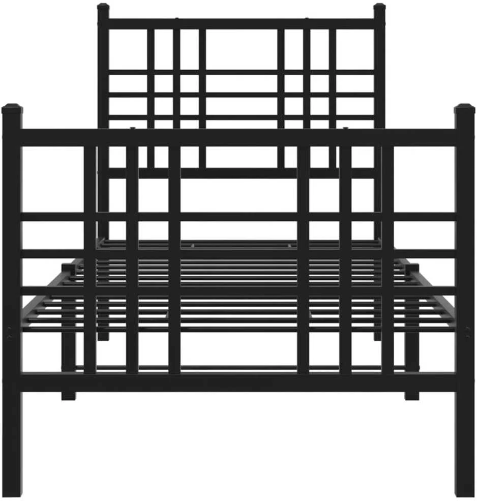 Lovos rėmas su galvūgaliu/kojūgaliu, juodas, 75x190cm, metalas