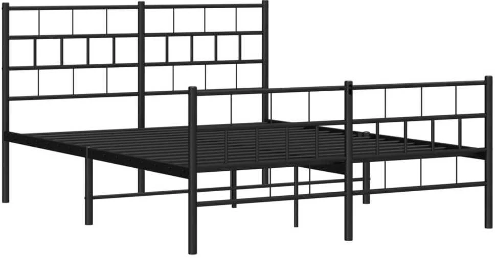 Lovos rėmas su galvūgaliu/kojūgaliu, juodas, 140x190cm, metalas