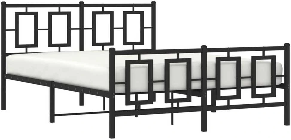 Lova Lovos rėmas su galvūgaliu/kojūgaliu, juodas, 135x190cm, metalas