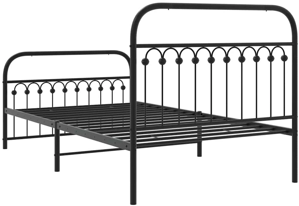 Lova Lovos rėmas su galvūgaliu/kojūgaliu, juodas, 107x203cm, metalas