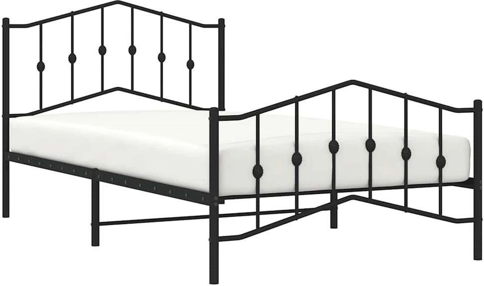 Lova Lovos rėmas su galvūgaliu/kojūgaliu, juodas, 107x203cm, metalas