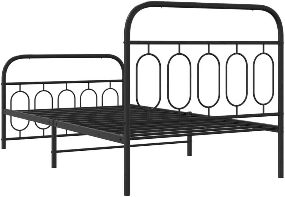 Lova Lovos rėmas su galvūgaliu/kojūgaliu, juodas, 100x190cm, metalas