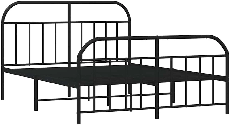 Lovos rėmas su galvūgaliu/kojūgaliu, juodas, 140x190cm, metalas