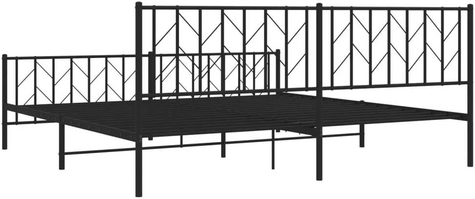 Lovos rėmas su galvūgaliu/kojūgaliu, juodas, 200x200cm, metalas
