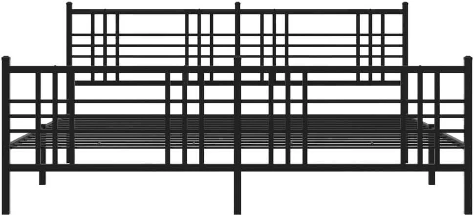 Lovos rėmas su galvūgaliu/kojūgaliu, juodas, 200x200cm, metalas