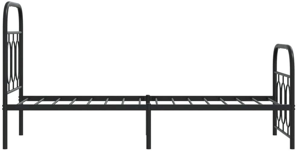 Lovos rėmas su galvūgaliu/kojūgaliu, juodas, 75x190cm, metalas