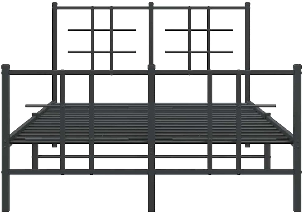 Lovos rėmas su galvūgaliu/kojūgaliu, juodas, 120x190cm, metalas