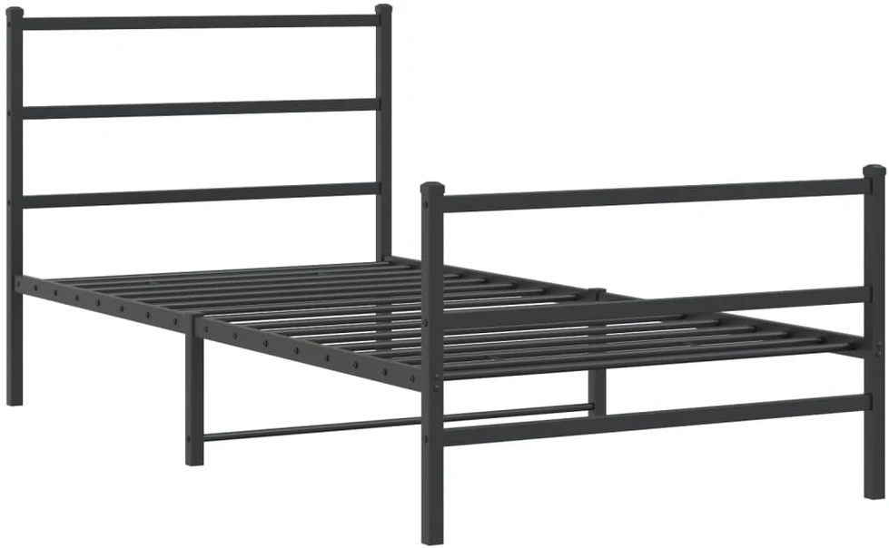 Lova Lovos rėmas su galvūgaliu/kojūgaliu, juodas, 107x203cm, metalas
