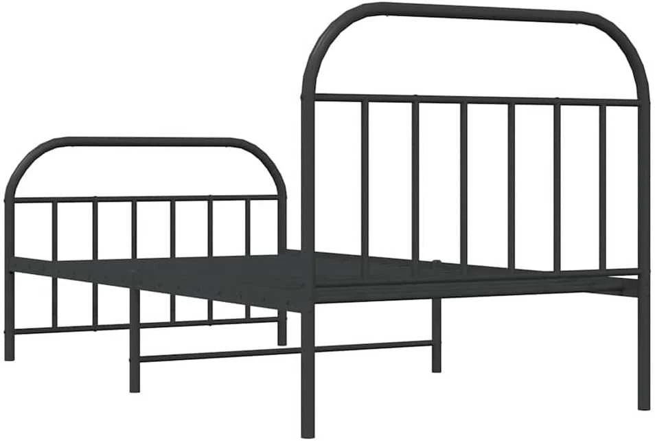 Lovos rėmas su galvūgaliu/kojūgaliu, juodas, 100x200cm, metalas