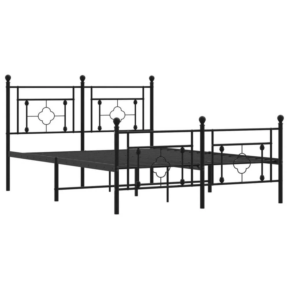 Lova Lovos rėmas su galvūgaliu/kojūgaliu, juodas, 135x190cm, metalas
