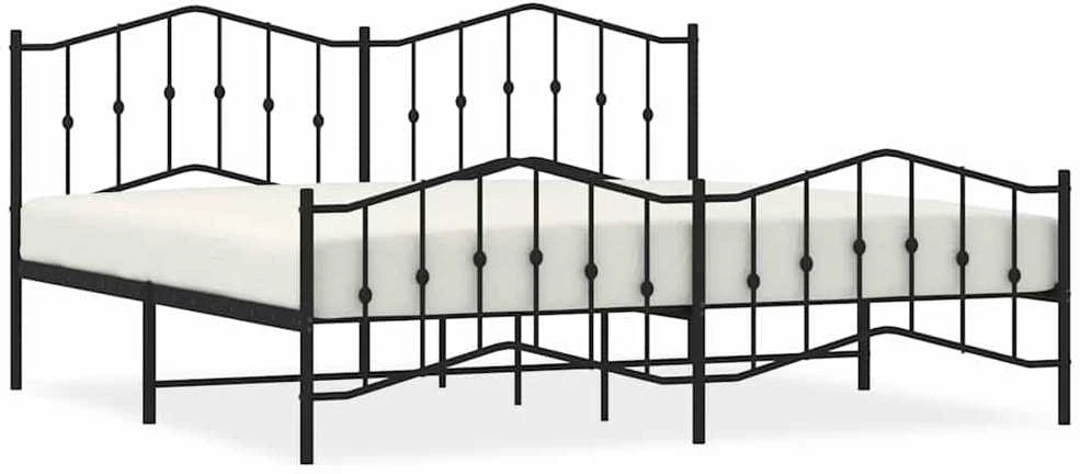 Lova Lovos rėmas su galvūgaliu/kojūgaliu, juodas, 193x203cm, metalas