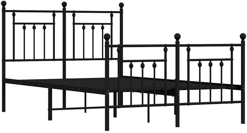 Lova Lovos rėmas su galvūgaliu/kojūgaliu, juodas, 135x190cm, metalas