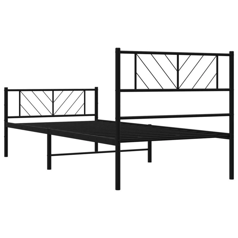 Lovos rėmas su galvūgaliu/kojūgaliu, juodas, 90x190cm, metalas