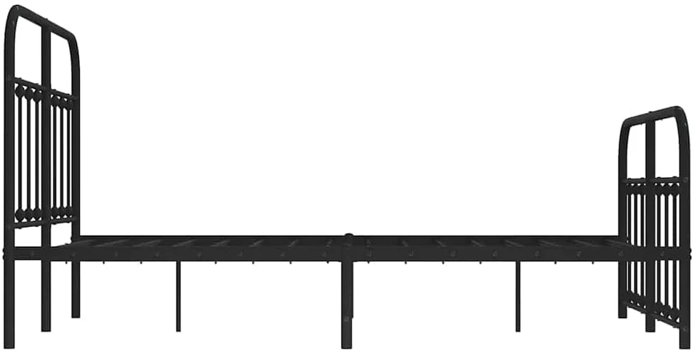 Lovos rėmas su galvūgaliu/kojūgaliu, juodas, 120x190cm, metalas