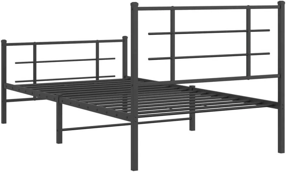 Lovos rėmas su galvūgaliu/kojūgaliu, juodas, 100x200cm, metalas