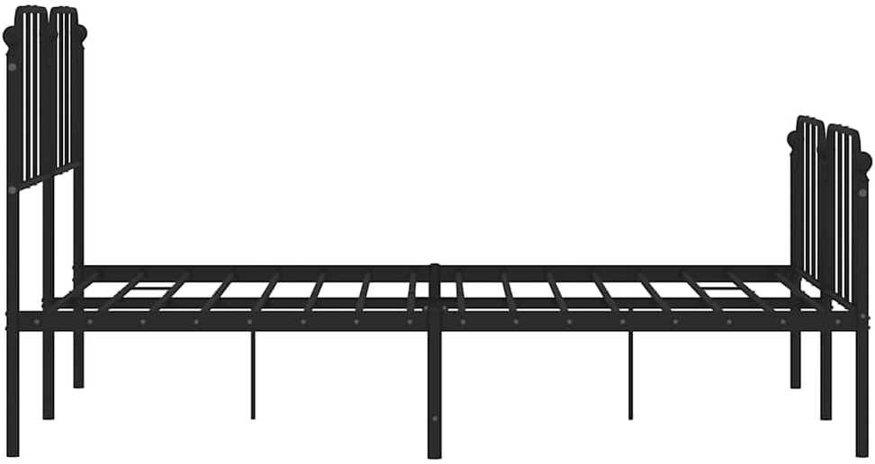 Lova Lovos rėmas su galvūgaliu/kojūgaliu, juodas, 135x190cm, metalas
