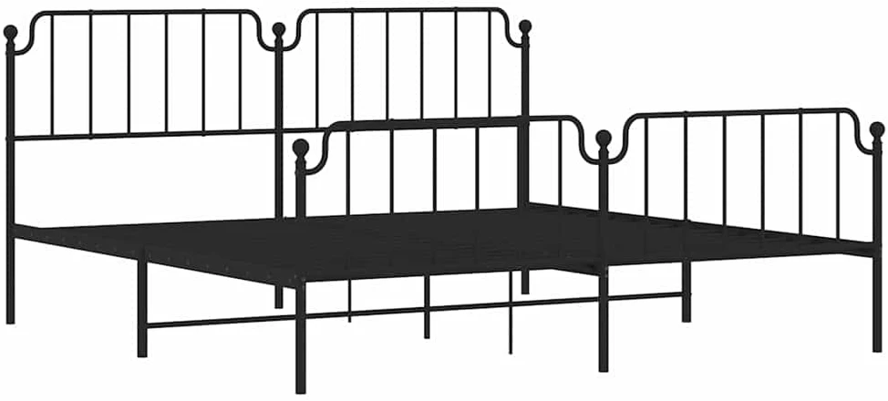 Lova Lovos rėmas su galvūgaliu/kojūgaliu, juodas, 193x203cm, metalas