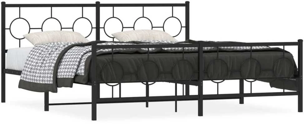 Lova Lovos rėmas su galvūgaliu/kojūgaliu, juodas, 183x213cm, metalas