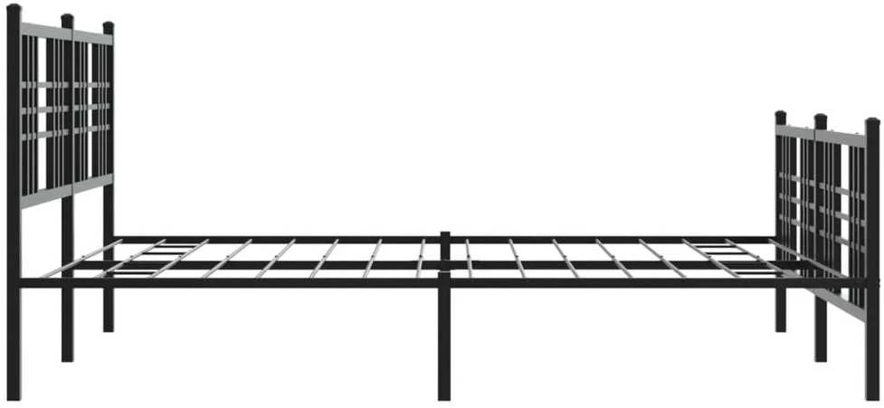 Lovos rėmas su galvūgaliu/kojūgaliu, juodas, 150x200cm, metalas