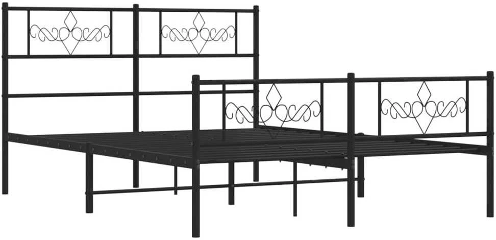 Lovos rėmas su galvūgaliu/kojūgaliu, juodas, 140x200cm, metalas