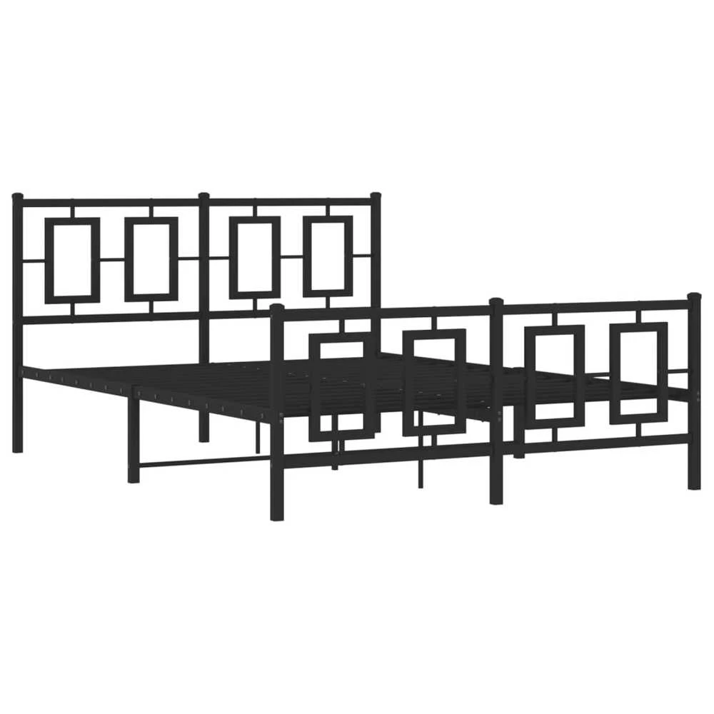 Lova Lovos rėmas su galvūgaliu/kojūgaliu, juodas, 135x190cm, metalas