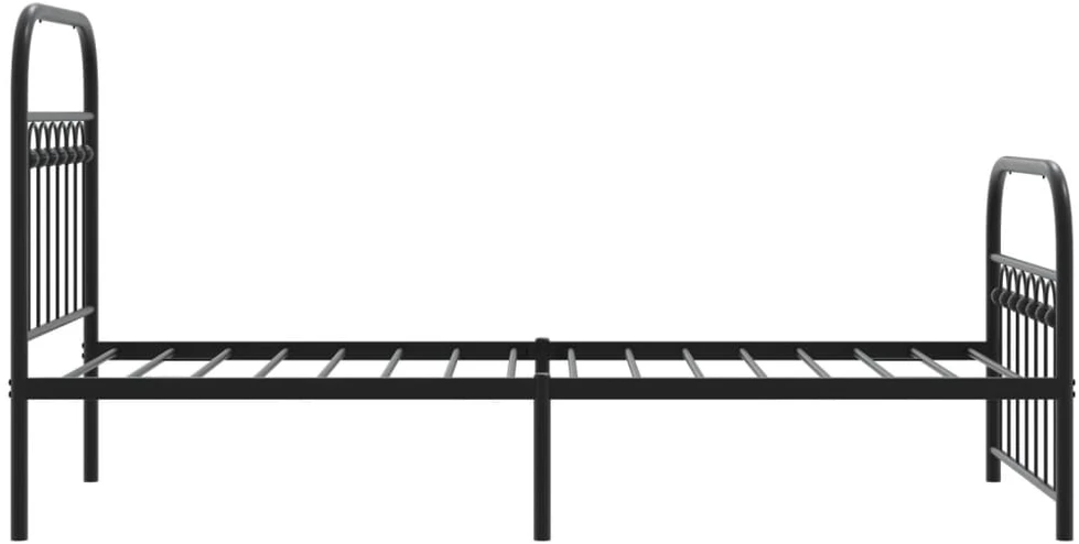 Lovos rėmas su galvūgaliu/kojūgaliu, juodas, 75x190cm, metalas