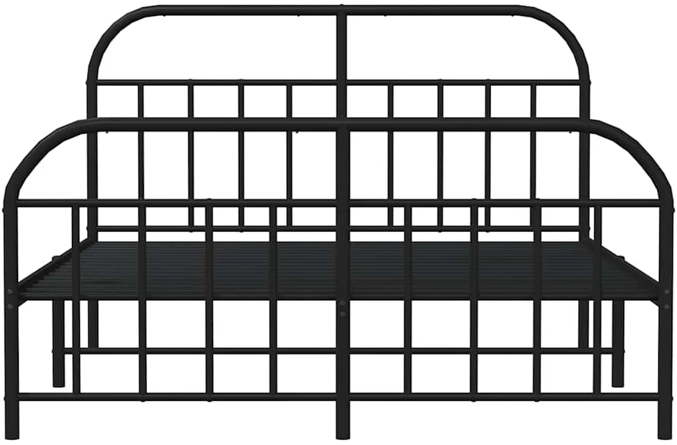 Lovos rėmas su galvūgaliu/kojūgaliu, juodas, 140x190cm, metalas