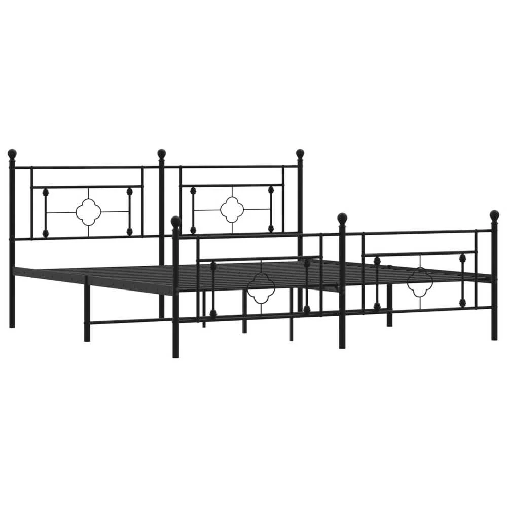 Lova Lovos rėmas su galvūgaliu/kojūgaliu, juodas, 183x213cm, metalas