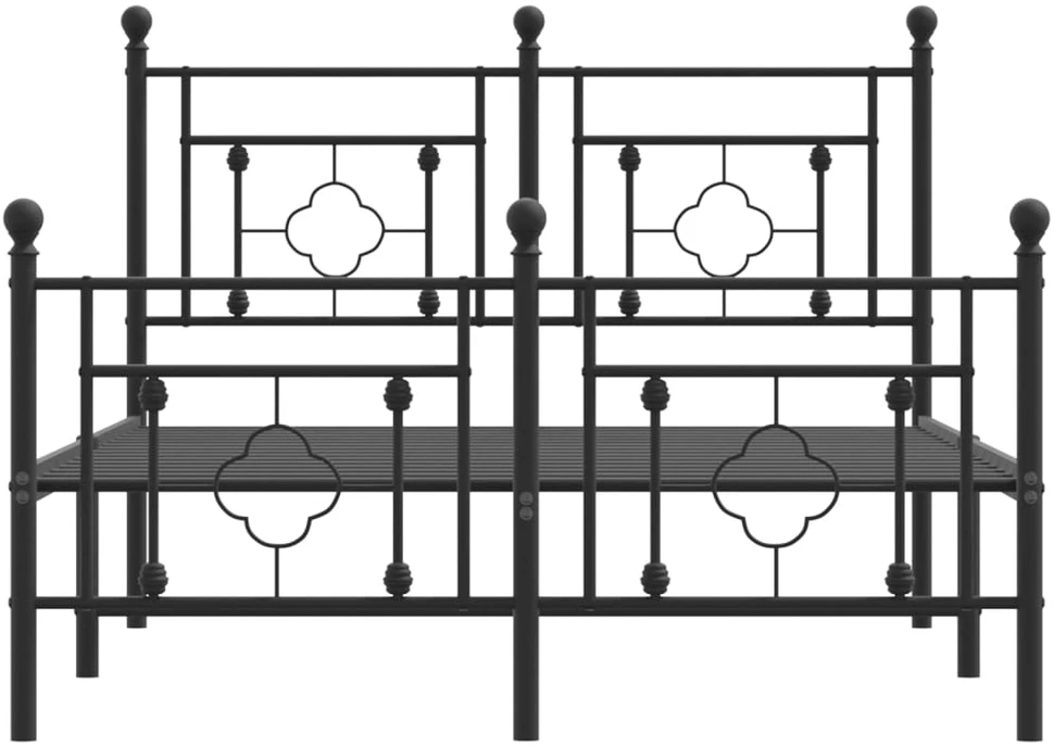Lovos rėmas su galvūgaliu/kojūgaliu, juodas, 120x190cm, metalas