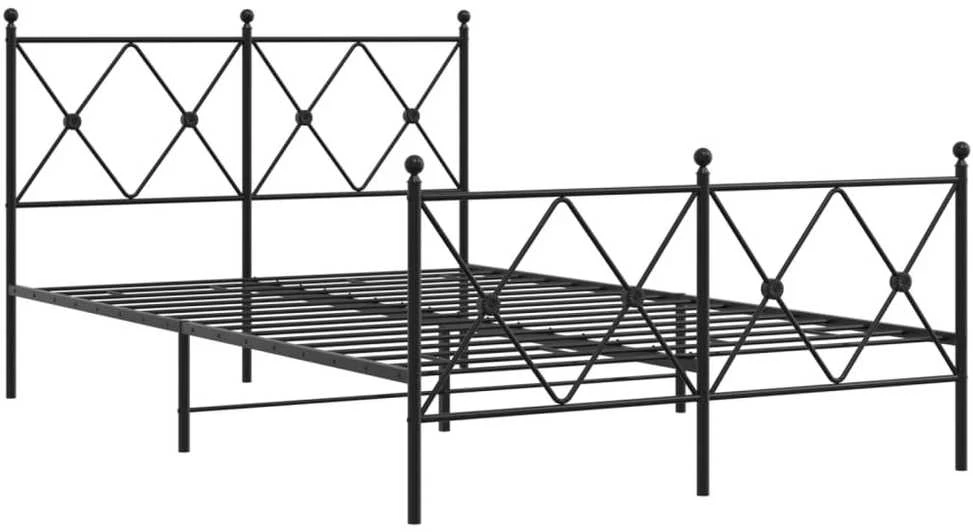 Lovos rėmas su galvūgaliu/kojūgaliu, juodas, 120x200cm, metalas