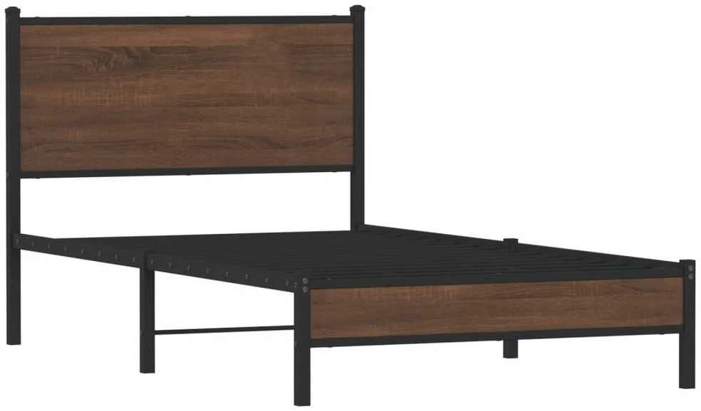 Lova Lovos rėmas be čiužinio, rudas ąžuolo, 107x203cm, metalas
