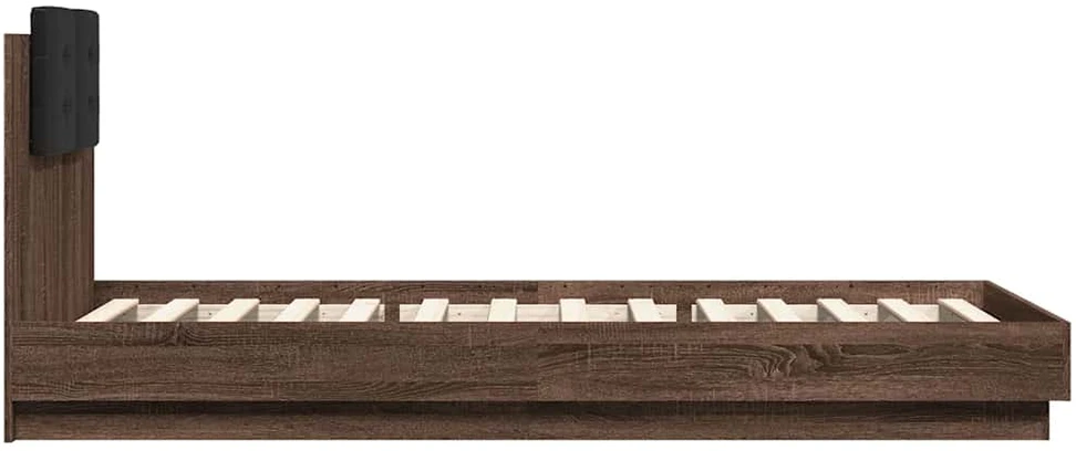 Lovos rėmas su galvūgaliu, rudas ąžuolo, 90x200cm, mediena