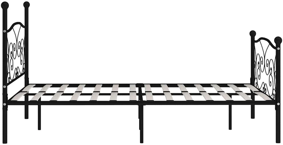 Lovos rėmas su grotelių pagrindu, juodas, 140x200cm, metalas